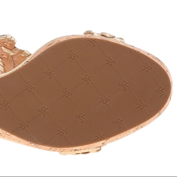 jack rogers // gold stacked heel wedge sandals - Picture 5 of 5